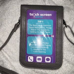Grey touchscreen purse